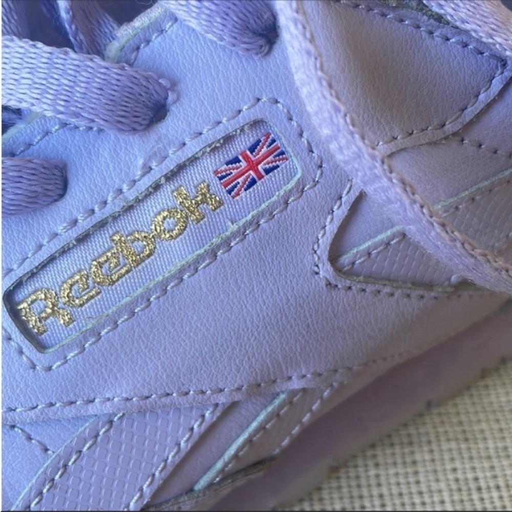 Reebok Classic Leather Metallic Sneakers Purple Retro 90’s Y2k Size 6 Street - Picture 7 of 16